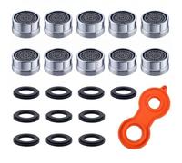 10 unidades de aireadores M24 - Accesorio colador para grifo, boquilla mezcladora con filtro ABS, incluye llave de boquilla mezcladora, para grifos