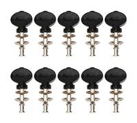 10 unidades de barra recta Yootones con mango redondo pequeño estándar compatible con cuerdas de ukelele, mango cuasi plástico, accesorios de instrumentos musicales (negro)
