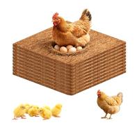 10 unidades de base para nido de pollo, alfombrilla de coco, reutilizables, para gallinero, accesorios para la cría de pollos (20 x 20 cm)