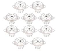 10 unidades de Ceramica B9A Plata 9Pin Tubo de Vacío Panel Chasis Soporte para ECC81 ECC82 ECC83 EL84 6922 Tubo de Vacío