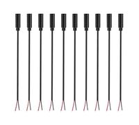 10 unidades de conector hembra de 3,5 mm a cable pelado de extremo abierto, mono de 2 polos, conector de enchufe de 1/8 de pulgada