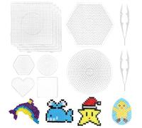 10 unidades de cuentas para planchar, placas de rotuladores, placa de plástico transparente, placa de planchar de 5 mm, juego de planchas de cuentas grandes, juego de placas para planchar