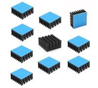 10 unidades de disipador de calor de aluminio de 20x20x10mm con cinta adhesiva térmica conductora, disipador de calor de 0,79x0,79x0,39 pulgadas para enfriar controlador paso a paso, impresora 3D