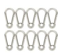 10 Unidades de Gancho de presión de Acero Inoxidable, mosquetón con Resorte, Hebilla de mosquetón de Alta Resistencia con Capacidad de Carga de 90 kg, Gancho de Escalada Resistente