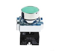 10 unidades de interruptores de botón IP65 impermeables de 22 mm para la industria con mecanismo momentáneo de empuje y función de contacto dual (verde)