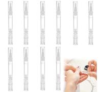 10 unidades de lápiz giratorio transparente (5 ml) a prueba de fugas y portátil, vacío, aceite para cutículas, lápiz de aceite para cutículas con punta de pincel para brillo de labios, aceitosos,
