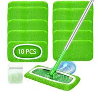 10 unidades de paños de suelo secos para Swiffer Mopa húmeda, lavable, paños húmedos de microfibra para Swiffer mojado/seco, limpieza rápida de manchas de suelo (sin mopa)