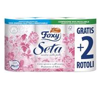 10 unidades de papel higiénico Foxy de seda delicada, 2 capas, perfumado al talco, modelo 4 más 2 rollos 60