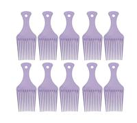 10 unidades de peine de dientes anchos para cabello rizado, peine de paja de trigo para levantar el cabello con mango ergonómico, herramienta multifuncional para peinados que desen