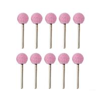 10 unidades de puntas montadas de cerámica en forma de bola, vástago de 3 mm para herramientas giratorias, cabezales de piedra abrasiva de alta eficiencia para madera, vidrio, fibra de plástico, metal