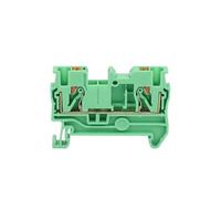 10 unidades de terminales de inserción PT 2.5 for cable de 2,5 mm², conector eléctrico, bloque de terminales for riel DIN, regleta de conexiones, enchufes pasantes PT2.5 PT-2.5(PT2.5-green)