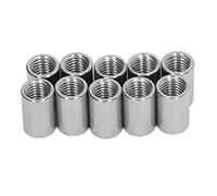 10 unidades de tuerca de acoplamiento M12x1,75, conector de varilla redonda de acero inoxidable con rosca hembra 304, longitud de 25 mm, para mantenimiento mecánico y de tuberías,