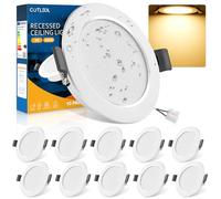 10 Unidades Downlight LED Techo Empotrable 5W 450LM, Ojos de Buey Redondo Blanco Cálido 3000K, Corte Ф68-80mm IP44 Foco Empotrables LED Techo para Salón Cocina Baño