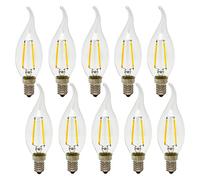 10 unidades, E14 2W Bombillas LED de Filamento Retro Edison Vintage Estilo de La luz, no regulable, Blanca Cálida 2700K, 150lm, Equivalente a 15W Incandescente, AC220-240V