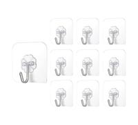 10 Unidades Ganchos Adhesivos Transparentes, 10?kg (Máx) Decoración Colgante de Ventanas Autoadhesivas,sin taladrar, adecuados para toallas, abrigos, llaves, techos y utensilios de cocina