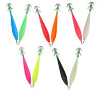 10 Unidades Kit de Señuelos para Calamar Luminoso, 10,5x1,2x1,2cm | Brillo Intenso, Plástico y Acero Inoxidable, Salada, Pesca Nocturna en Mar, Salidas Grupo