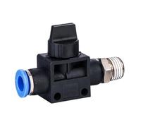 10 unidades/lote HVSF 1/8 1/4 3/8 1/2 válvula de control de flujo neumática, conector de rosca manual a manguera, accesorio de plástico de aire a presión(HVSF08-03 8mm R3-8)