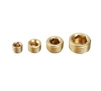 10 unidades/lote M5 1/8 1/4" 3/8" 1/2" Acero inoxidable 304 Latón Hierro niquelado Tapón hexagonal for racor neumático(Brass,1/4")