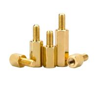 10 unidades/lote Tornillos espaciadores hexagonales de latón M2 M2.5 M3 M4 M5 con rosca for pilares, separadores for placa base de ordenador PC(21mm x10pcs,M2)