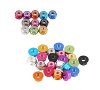 10 unidades M2-M6 de aleación de aluminio de nailon Insert Lock Nut Self-Locking with Anti-Skid Ring, Anodized 9 Colors for RC Car Drone Hardware (Sky Blue, M2 Flange)