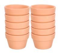 10 Unidades Maceta de Cerámica Roja Baja para Suculentas, Plantas Pequeñas | Diseño Simple Tradicional Chino, Estable y Resistente, para Balcón y Hogar, Adecuado para Hierbas