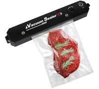 10 Unidades Máquina de Sellado al Vacío - Sistema Automático de Sellado de Alimentación PARA LA Conservación de Alimentación Secos y Húmedos, 220-240V European Enchufe, sin Bathería Requerida-Black