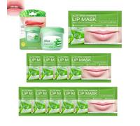 10 Unidades Mascarilla Labial de áloe ver crema de labios, Tratamiento Nocturno Hidratante y Nutritivo, Reduce Arrugas y Mejora el Tono de los Labios, 10PCS LIPMASK+LIP BLAM (aloe vera)