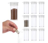 10 unidades Mini Salzstreuer Set Salzstreuer de jarras Pequeñas salzstreuer de sal y pimienta de plástico Mini Salzstreuer para el camino Hierbas streuer para sal y pimienta streuer