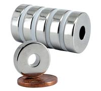 [10 unidades] Neodym Magnet N52 Ringmagnete extra fuerte Magnetring Imanes con orificio de 5 mm de diámetro, anillo redondo de 15 mm x 4 mm, discos planos redondos
