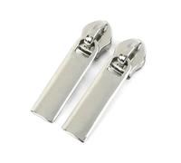 10 unidades, números 3 y 5, juego de cabezales de cremallera de nailon, cremalleras decorativas para prendas de vestir, ideales para ropa, bolsos y accesorios de costura DIY.,Plata