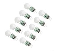 10 unidades para mini módulo de sensor de movimiento PIR AM312 detector infrarrojo 2.7-12 V CC cuerpo humano para sistema de alarma de luz de seguridad DIY blanco verde
