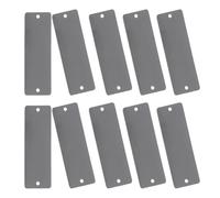10 Unidades Placa de Identificación de Acero Inoxidable Negra Rectangular | Orificio Pretaladrado, Bordes Lisos y Acabado Pulido, para Taller, Puertas y Equipaje