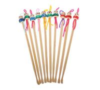 10 unidades por lote de dibujos animados para palillos de oreja de madera de bambú, removedor de oídos, herramienta de cuidado de oídos unisex