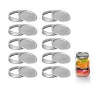10 Unidades Tapas para Tarros de Masón, General Tapas para Botes de Cristal Tapa de Tarros de Conservas para Sello Recipiente Alimentos para Tarros, Mermelada, Frutas,Verduras (Plata, 70 mm)