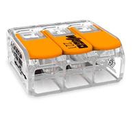 10 unidades Wago 221-413 terminal de conexión 3 hilos con palanca 0,2-4 qmm diseño pequeño, transparente