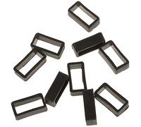 10 unids 18mm correa de reloj hebilla reemplazo pulseras de reloj titular pulseras reloj casillero reloj banda Keeper pulsera accesorios (negro)