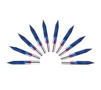 10 unids 3.175mm revestimiento azul PCB 3D Fresas carburo de tungsteno V forma grabado bit cnc router herramienta para madera acrílico