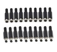 10 unids 5.5x2.1mm DC hembra Jack+10 piezas 5.5x2.1mm DC Macho Connctors Tipo de soldadura DIY DC barril fuente de alimentación enchufe para CCTV, cámara DVR