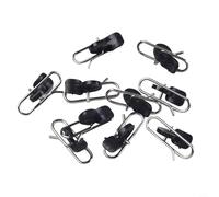 10 unids acero inoxidable pesca mar cebo Clip gancho herramienta de liberación para aparejo de carpa Terminal Tackle rojo negro gris Color Set (negro)