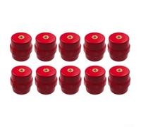 10 unids aislador de barra colectora SM40 poliéster Standoff soporte rojo para montaje de barra de tierra sistemas de transmisión de potencia M8 (SM25(M8))