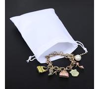 10 Unids Bolsa de terciopelo Bolsas con cordón Bolsas de embalaje de exhibición de regalo de joyería de tamaño pequeño Bolsas de regalo de boda de Navidad amp; Bolsas-blanco,8.5x11.5cm