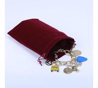 10 Unids Bolsa de terciopelo Bolsas con cordón Bolsas de embalaje de exhibición de regalo de joyería de tamaño pequeño Bolsas de regalo de boda de Navidad amp; Bolsas-vino tinto,8.5x11.5cm