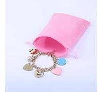 10 Unids Bolsa de terciopelo Bolsas con cordón Bolsas de embalaje de exhibición de regalo de joyería de tamaño pequeño Bolsas de regalo de boda de Navidad amp; Bolsas-rosa,6.5x8.5cm