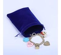 10 Unids Bolsa de terciopelo Bolsas con cordón Bolsas de embalaje de exhibición de regalo de joyería de tamaño pequeño Bolsas de regalo de boda de Navidad amp; Bolsas-azul,6.5x8.5cm