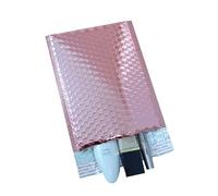10 UNIDS Bolsas de Regalo de Maquillaje Metálico Colorido Glamour Embalaje Colorido Bolsas de Envío de Burbujas Bolsas de Envío Postales Sobres de Burbujas-Oro Rosa,12x12cm