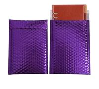 10 UNIDS Bolsas de Regalo de Maquillaje Metálico Colorido Glamour Embalaje Colorido Bolsas de Envío de Burbujas Bolsas de Envío Postales Sobres de Burbujas-Púrpura,15x20cm