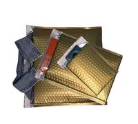 10 UNIDS Bolsas de Regalo de Maquillaje Metálico Colorido Glamour Embalaje Colorido Bolsas de Envío de Burbujas Bolsas de Envío Postales Sobres de Burbujas-Oro Mate,12x12cm
