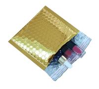 10 UNIDS Bolsas de Regalo de Maquillaje Metálico Colorido Glamour Embalaje Colorido Bolsas de Envío de Burbujas Bolsas de Envío Postales Sobres de Burbujas-Oro Brillante,28x38cm