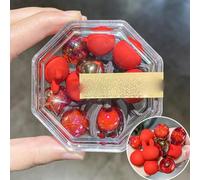 10 unids/caja coreana linda bola bandas de goma para el cabello para bebé niña estrella lazos elásticos para el cabello niño año rojo amor cuerda para el cabello joyería regalo-color 2