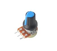 10 unids/caja WH148 potenciómetro lineal 15mm 3 pines 1K 2K 5K 10K 20K 50K 100K 250K 1M con Kit de potenciómetros de tapa de perilla azul AG2(100K Ohm)